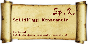 Szilágyi Konstantin névjegykártya