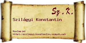 Szilágyi Konstantin névjegykártya
