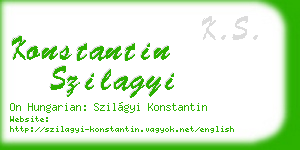 konstantin szilagyi business card